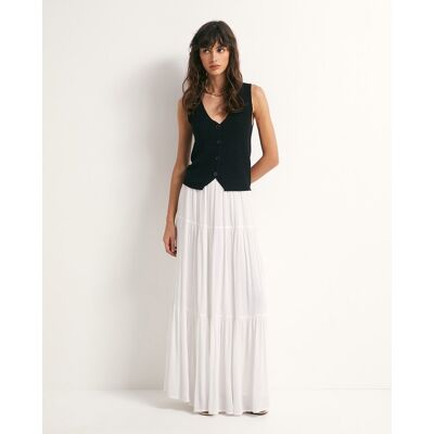 Sfera Falda fluida bambula. (44) Blanco mujer Sfera Falda fluida bambula. (44) Blanco mujer