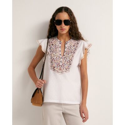 Sfera Blusa pechera bordada. (40) Marrón mujer Sfera Blusa pechera bordada. (40) Marrón mujer