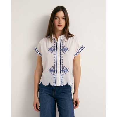 Sfera Camisa bordada resort. (38) Azul mujer Sfera Camisa bordada resort. (38) Azul mujer