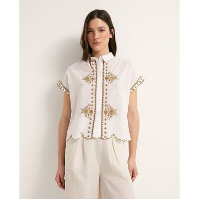 Sfera Camisa bordada resort. (40) Kaki mujer Sfera Camisa bordada resort. (40) Kaki mujer