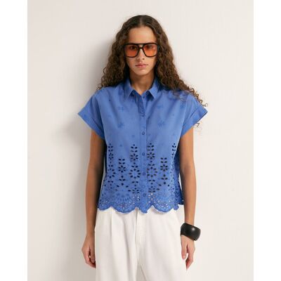 Sfera Camisa troquelada. (40) Azul mujer Sfera Camisa troquelada. (40) Azul mujer