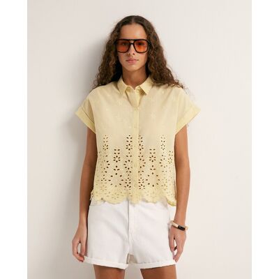Sfera Camisa troquelada. (38) Verde Lima mujer Sfera Camisa troquelada. (38) Verde Lima mujer