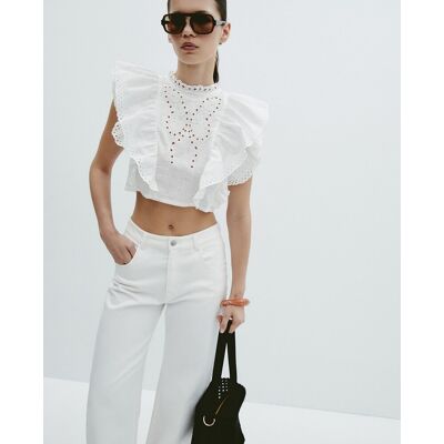 Sfera Blusa mariposa lace. (L) Crudo mujer Sfera Blusa mariposa lace. (L) Crudo mujer