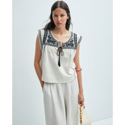 Sfera Blusa bordados espejo. (40) Blanco mujer Sfera Blusa bordados espejo. (40) Blanco mujer