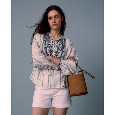Sfera Blusa rústica bordados. (42) Crudo mujer Sfera Blusa rústica bordados. (42) Crudo mujer