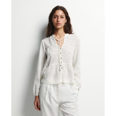Sfera Blusa paneles. (40) Blanco mujer Sfera Blusa paneles. (40) Blanco mujer