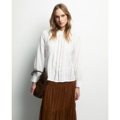 Sfera Camisa romántica. (42) Blanco mujer Sfera Camisa romántica. (42) Blanco mujer