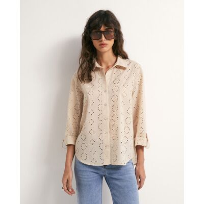 Sfera Camisa schiffly. (38) Beige mujer Sfera Camisa schiffly. (38) Beige mujer