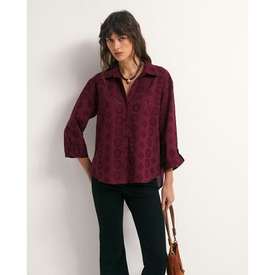 Sfera Camisa schiffly. (42) Burdeos mujer Sfera Camisa schiffly. (42) Burdeos mujer