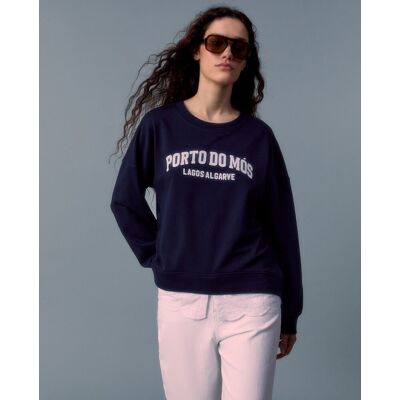 Sfera Sudadera faldón schiffli. (40) Azul marino mujer Sfera Sudadera faldón schiffli. (40) Azul marino mujer
