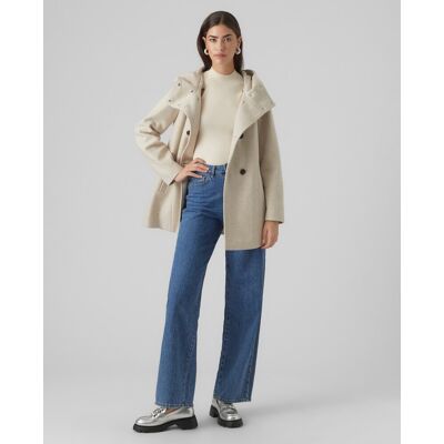 Vero Moda Abrigo de paño de mujer con capucha. (34) Blanco mujer Vero Moda Abrigo de paño de mujer con capucha. (34) Blanco mujer