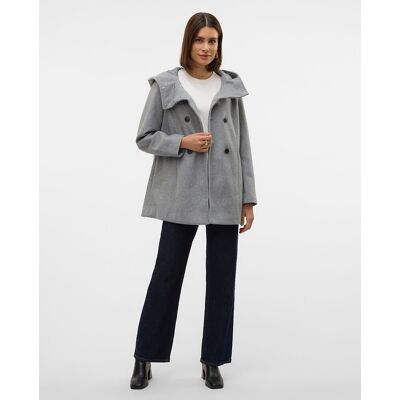 Vero Moda Abrigo de paño de mujer con capucha. (38) Gris claro mujer Vero Moda Abrigo de paño de mujer con capucha. (38) Gris claro mujer