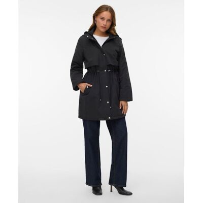 Vero Moda Parka midi con capucha desmontable de mujer. (38) Negro mujer Vero Moda Parka midi con capucha desmontable de mujer. (38) Negro mujer