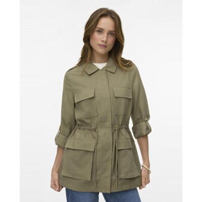 Vero Moda Parka de mujer mangas ajustables con cuello de camisa. (36) Kaki mujer Vero Moda Parka de mujer mangas ajustables con cuello de camisa. (36) Kaki mujer