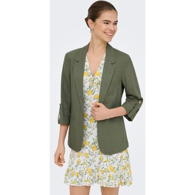 Only Blazer de mujer de manga 3-4 con lino. (42) Verde oscuro mujer Only Blazer de mujer de manga 3-4 con lino. (42) Verde oscuro mujer