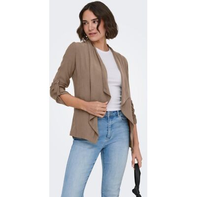 Only Blazer de mujer abierta de manga larga. (38) Marrón mujer Only Blazer de mujer abierta de manga larga. (38) Marrón mujer