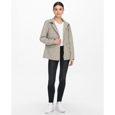 Only Parka de mujer con capucha y cintura fruncida. (36) Beige mujer Only Parka de mujer con capucha y cintura fruncida. (36) Beige mujer