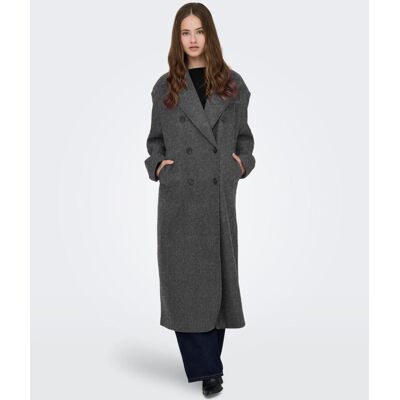 Only Abrigo de mujer de paño largo. (38) Gris oscuro mujer Only Abrigo de mujer de paño largo. (38) Gris oscuro mujer