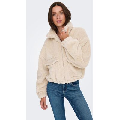 Only Abrigo de mujer de pelo sintético. (40) Beige mujer Only Abrigo de mujer de pelo sintético. (40) Beige mujer