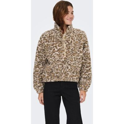 Only Abrigo de mujer estampado con cuello alto. (36) Beige mujer Only Abrigo de mujer estampado con cuello alto. (36) Beige mujer