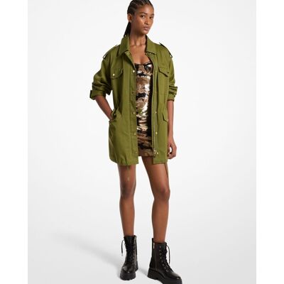 MICHAEL Michael Kors Parka de mujer de algodón organico estilo militar. (44) Verde mujer MICHAEL Michael Kors Parka de mujer de algodón organico estilo militar. (44) Verde mujer