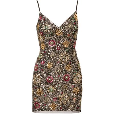 Adrianna Papell Vestido corto de pedreria. (36) Multicolor mujer Adrianna Papell Vestido corto de pedreria. (36) Multicolor mujer
