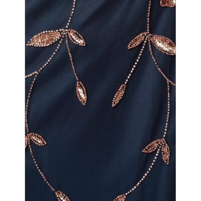 Adrianna Papell Vestido estilo blusón con pedrería y lentejuelas. (44) Azul mujer Adrianna Papell Vestido estilo blusón con pedrería y lentejuelas. (44) Azul mujer