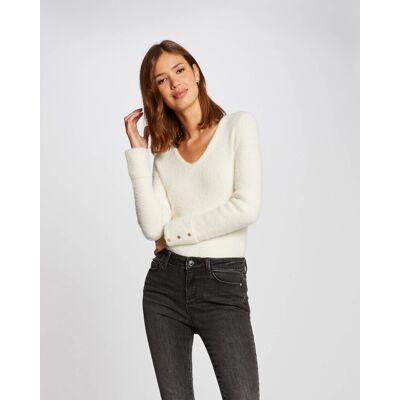 Morgan Jersey de mujer manga larga punto aterciopelado. (38) Blanco mujer Morgan Jersey de mujer manga larga punto aterciopelado. (38) Blanco mujer