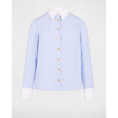 Morgan Camisa de mujer manga larga rayas. (38) Azul / Blanco mujer Morgan Camisa de mujer manga larga rayas. (38) Azul / Blanco mujer