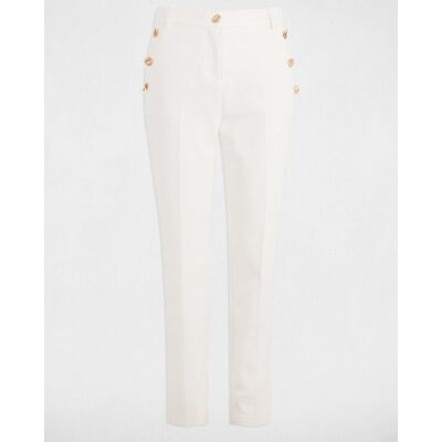 Morgan Pantalón de mujer cigarette de tiro medio. (38) Blanco mujer Morgan Pantalón de mujer cigarette de tiro medio. (38) Blanco mujer