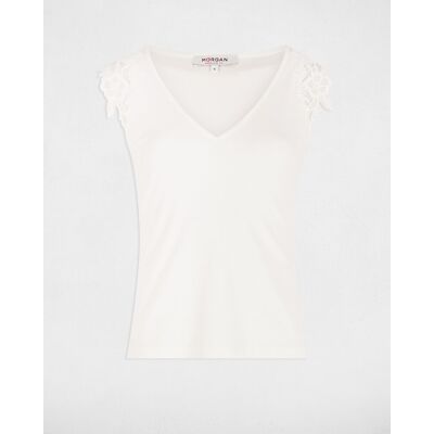Morgan Top de mujer sin mangas con escote pico. (38) Blanco mujer Morgan Top de mujer sin mangas con escote pico. (38) Blanco mujer