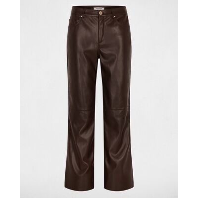 Morgan Pantalón de mujer bootcut de cuero sintético. (34) Marrón mujer Morgan Pantalón de mujer bootcut de cuero sintético. (34) Marrón mujer