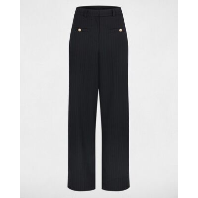 Morgan Pantalón de mujer recto de tiro alto. (36) Azul marino mujer Morgan Pantalón de mujer recto de tiro alto. (36) Azul marino mujer