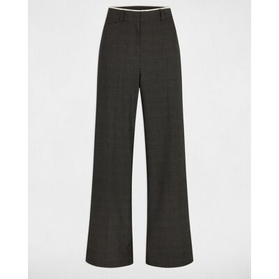 Morgan Pantalón de mujer ancho de tiro alto. (40) Gris mujer Morgan Pantalón de mujer ancho de tiro alto. (40) Gris mujer