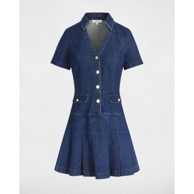 Morgan Vestido corto evasé vaquero. (42) Azul denim mujer Morgan Vestido corto evasé vaquero. (42) Azul denim mujer