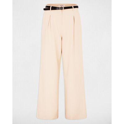 Morgan Pantalón de mujer ancho de tiro alto. (42) Beige mujer Morgan Pantalón de mujer ancho de tiro alto. (42) Beige mujer