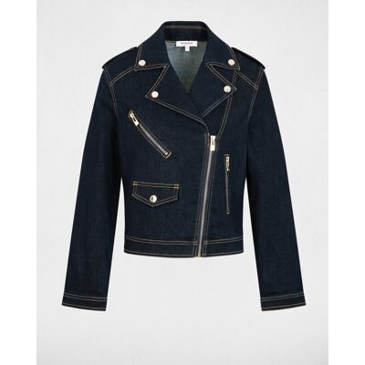 Morgan Chaqueta vaquera de mujer corte biker. (36) Azul mujer Morgan Chaqueta vaquera de mujer corte biker. (36) Azul mujer
