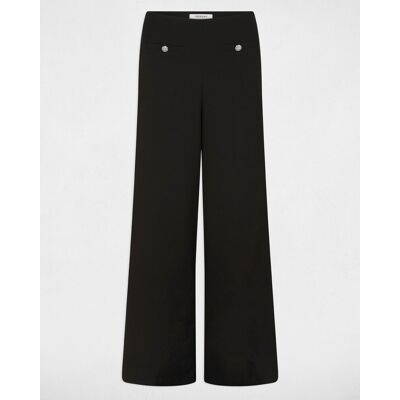 Morgan Pantalones anchos de mujer ancho de tiro alto. (36) Negro mujer Morgan Pantalones anchos de mujer ancho de tiro alto. (36) Negro mujer