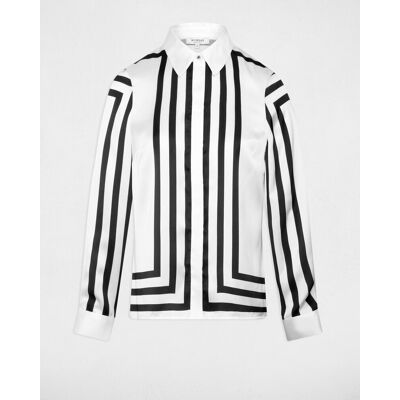 Morgan Camisa de mujer manga larga rayas. (XXS) Blanco mujer Morgan Camisa de mujer manga larga rayas. (XXS) Blanco mujer
