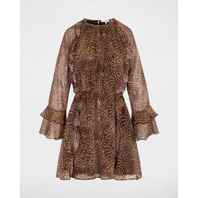Morgan Vestido corto y acampanado con estampado animalier. (40) Multicolor mujer Morgan Vestido corto y acampanado con estampado animalier. (40) Multicolor mujer