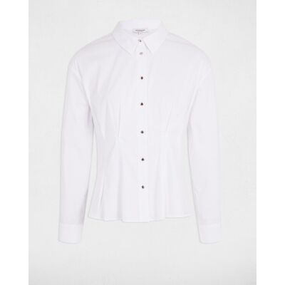 Morgan Camisa de mujer entallada con cuello de solapa. (34) Blanco mujer Morgan Camisa de mujer entallada con cuello de solapa. (34) Blanco mujer