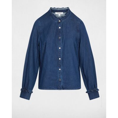 Morgan Camisa de mujer de cuello alto. (34) Azul oscuro mujer Morgan Camisa de mujer de cuello alto. (34) Azul oscuro mujer