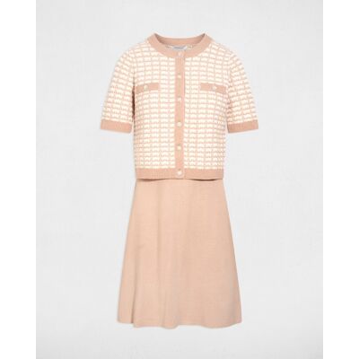 Morgan Vestido corto efecto 2 en 1 con manga corta. (38) Beige mujer Morgan Vestido corto efecto 2 en 1 con manga corta. (38) Beige mujer