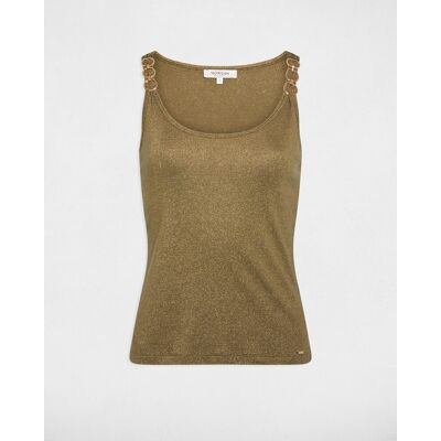 Morgan Top de mujer con detalles metálicos en los tirantes. (XL) Verde militar mujer Morgan Top de mujer con detalles metálicos en los tirantes. (XL) Verde militar mujer