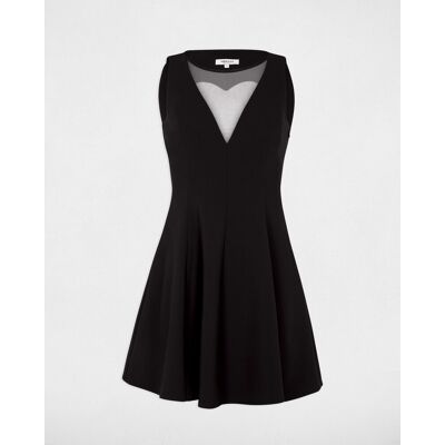 Morgan Vestido corto sin mangas con escote pico. (36) Negro mujer Morgan Vestido corto sin mangas con escote pico. (36) Negro mujer