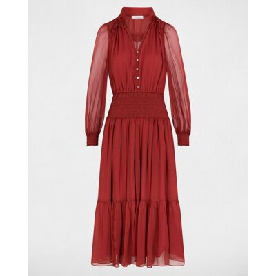 Morgan Vestido largo con escote pico. (38) Rojo mujer Morgan Vestido largo con escote pico. (38) Rojo mujer