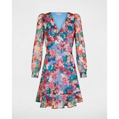 Morgan Vestido corto con cuello en V y estampado floral. (36) Multicolor mujer Morgan Vestido corto con cuello en V y estampado floral. (36) Multicolor mujer