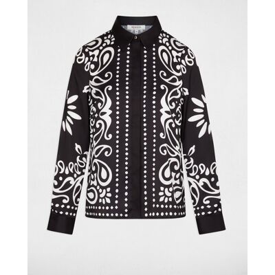 Morgan Camisa de mujer fluida estampada. (38) Negro mujer Morgan Camisa de mujer fluida estampada. (38) Negro mujer