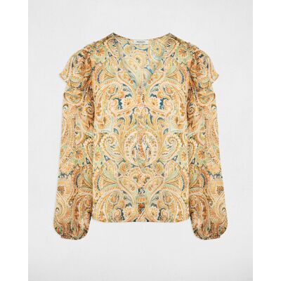 Morgan Camisa de mujer entallada escote pico. (XS) Multicolor mujer Morgan Camisa de mujer entallada escote pico. (XS) Multicolor mujer