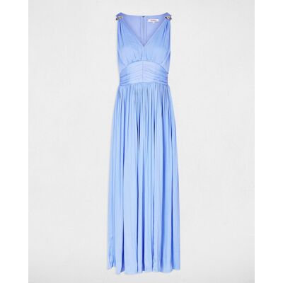 Morgan Vestido largo con escote pico y tirantes. (42) Azul mujer Morgan Vestido largo con escote pico y tirantes. (42) Azul mujer